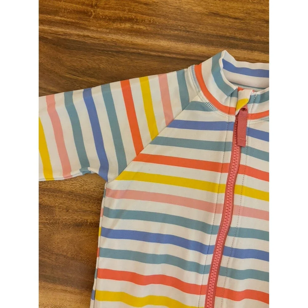 J.Crew Crewcuts Long Sleeve Striped Rashguard Swimsuit, Size 3T